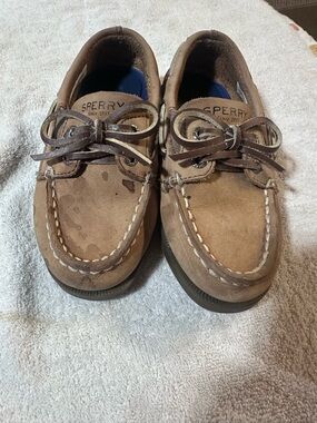 Sperry Kids Tan Suede Moccasin Boat Shoes